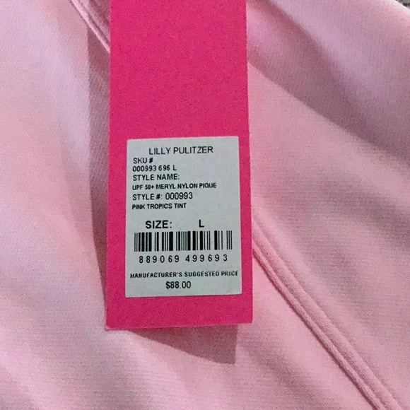 Lilly Pulitzer Pink Sleeveless Tank Top with Collar - Picture 3 of 4